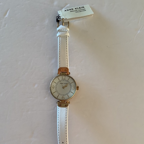 Ladies Anne Klein white leather band  watch brand  brand new - Picture 1 of 3